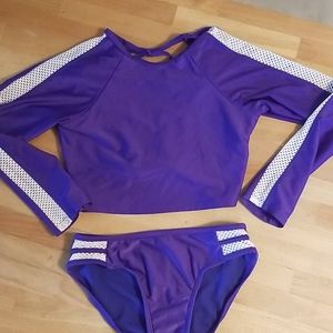 Purple Bikini with Rashgaurd Top